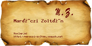Maráczi Zoltán névjegykártya